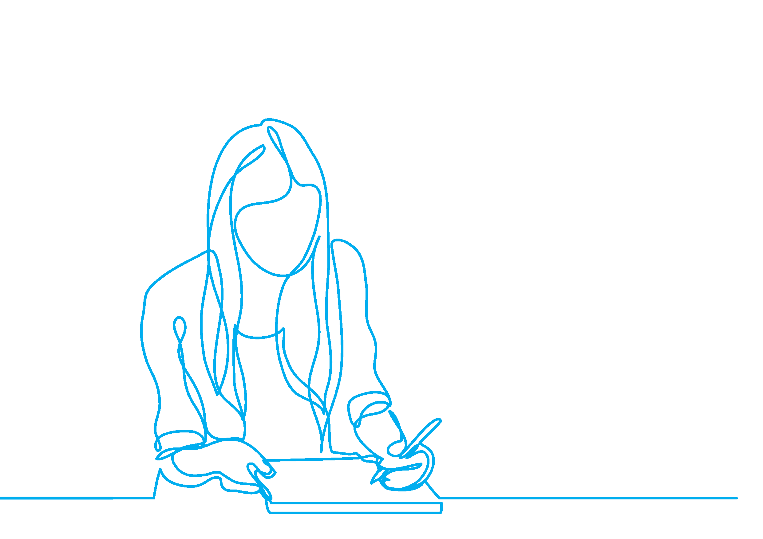 Woman hand writing illustration